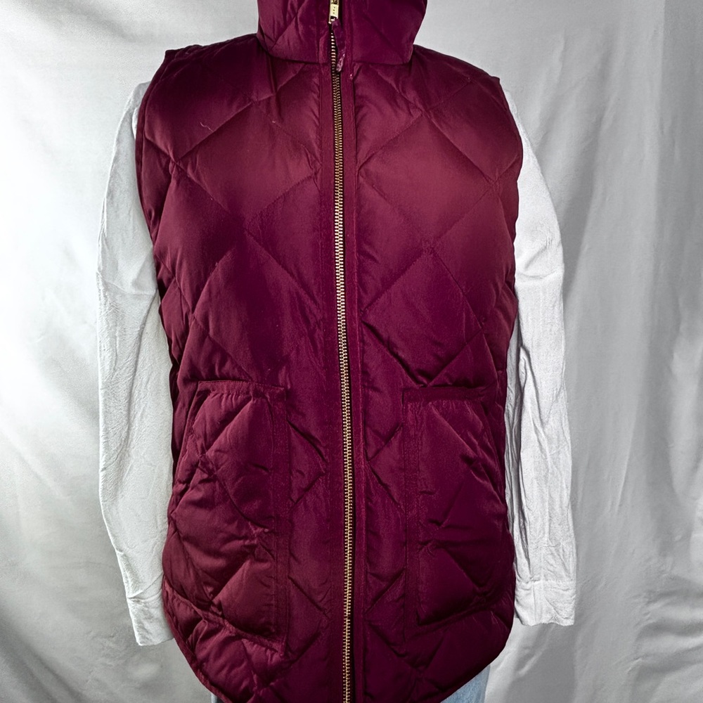 J. Crew Burgundy Quilted Vest